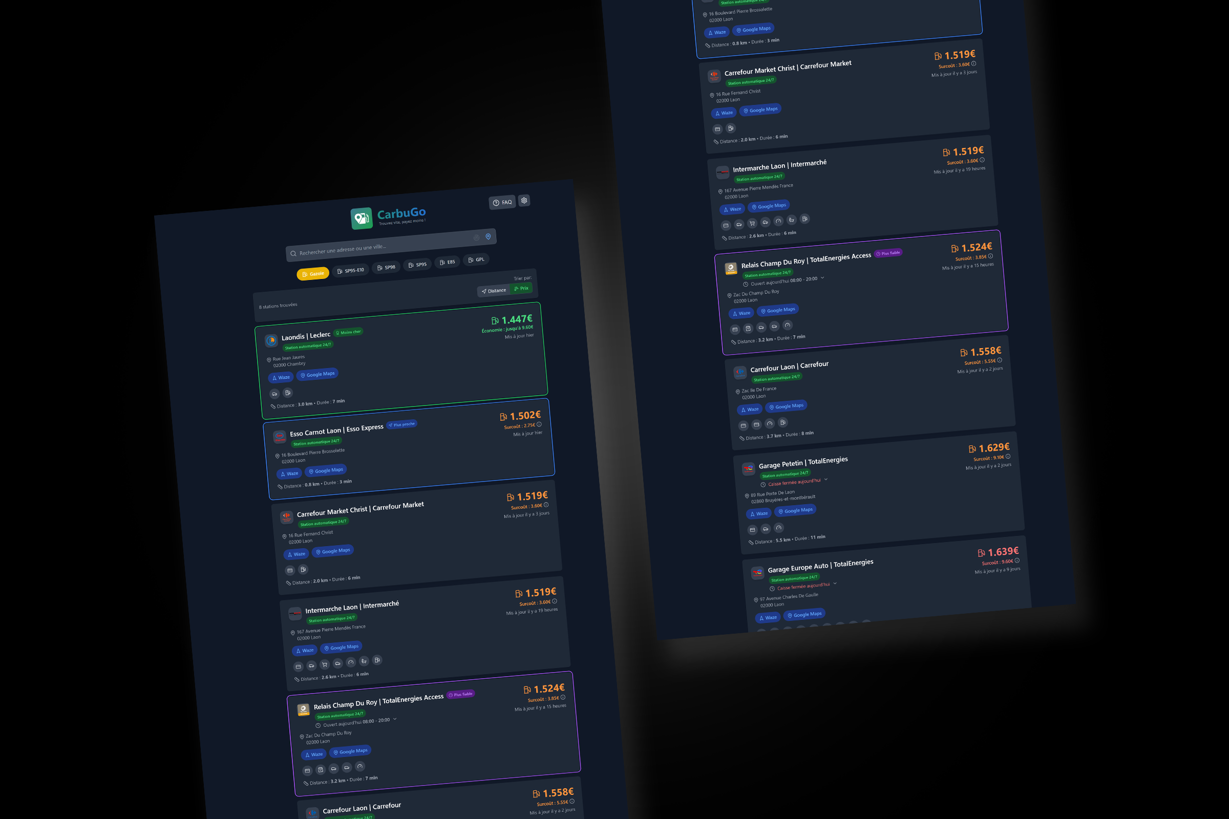 Projet CarbuGo - Application de recherche de stations-service